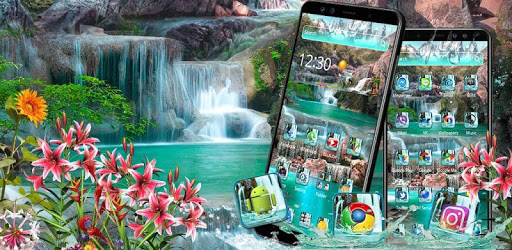 Beautiful Nature Waterfall Theme PC screenshot