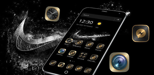 Black Gold Check Mark Theme PC screenshot