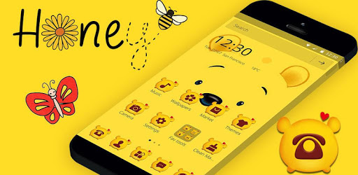 Cuteness Yellow Pooh Bear Theme PC screenshot