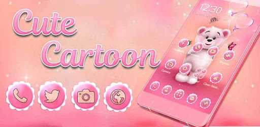 Cute Salmon Teddy Bear 2D Theme PC screenshot