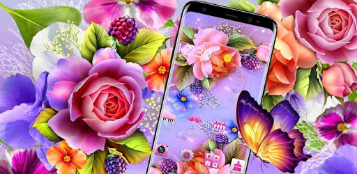 Color Shiny Rose Butterfly Theme PC screenshot