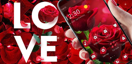 Blooming Red Rose Love Theme PC screenshot