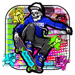 Skateboard Skull Graffiti Theme for PC