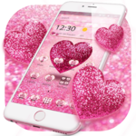 Pink Glitter Love Heart Theme icon