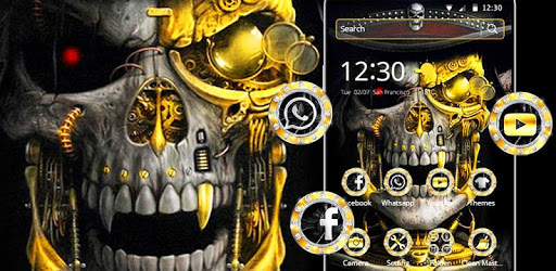 Luxury Golden Metal Skull Theme PC screenshot