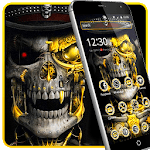 Luxury Golden Metal Skull Theme icon