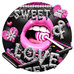 Glitter Pink Lips Sweet Love Theme icon