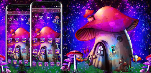 Neon Purple Magical Mushroom Theme PC screenshot Neon Purple Magical Mushroom Theme PC screenshot