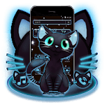 Blue Neon Glow Kitty Theme icon