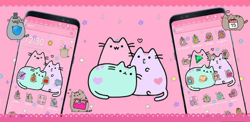 Pusheen Cat Lovely Pink Theme PC screenshot