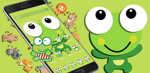Green Cartoon Frog Big Eyes Theme PC screenshot
