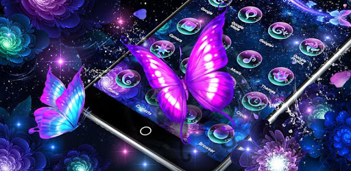 3D Neon Butterfly Shiny Theme PC screenshot 3D Neon Butterfly Shiny Theme PC screenshot