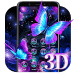 3D Neon Butterfly Shiny Theme icon