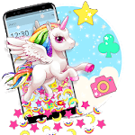 Cute Pink Unicorn Gravity Theme for PC