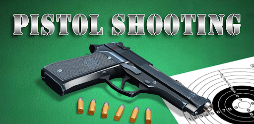 Pistol shooting at the target.  Weapon simulator. PC screenshot