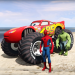 Superheroes Monster Stunt Race icon
