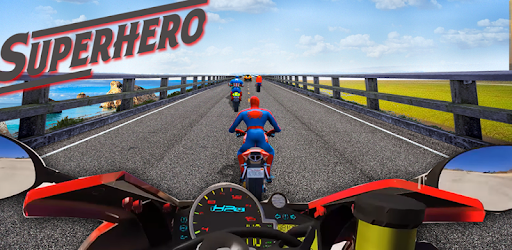 Superhero Bike Racing 2018: Moto Traffic Rider PC screenshot