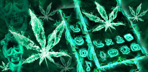 Neon Fire Weed Skull Themes HD Wallpapers 3D icons PC screenshot