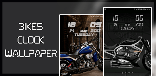 Bikes HD Clock Wallpaper PC screenshot