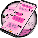 SMS Theme Ribbon Black: pink text messages chat for PC SMS Theme Ribbon Black: pink text messages chat for PC