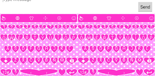 Keyboard Theme Pink Hearts PC screenshot