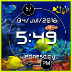LED Digital Clock with Aquarium live wallpaper icon