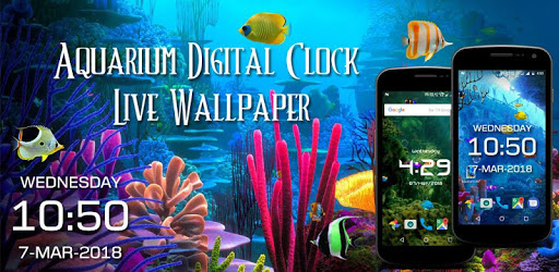 Aquarium digital clock live wallpaper PC screenshot Aquarium digital clock live wallpaper PC screenshot