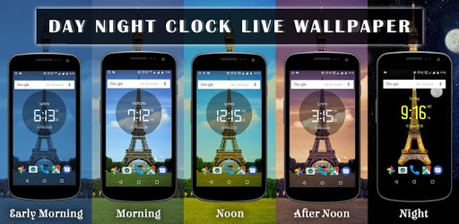 Day night automatic change clock wallpaper PC screenshot