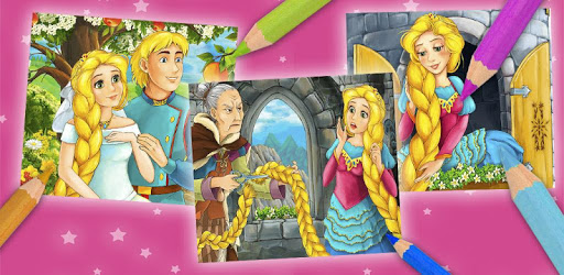 Rapunzel coloring book pages PC screenshot