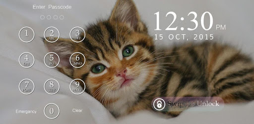 Cute Cat Keypad Lock Screen PC screenshot