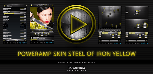 Poweramp skin STEEL I. Yellow PC screenshot Poweramp skin STEEL I. Yellow PC screenshot