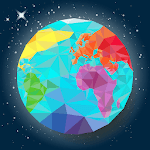 World map geography, capitals, flags, countries icon