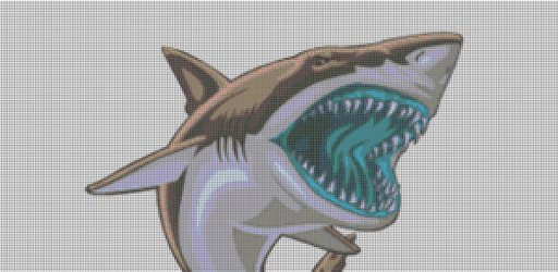 Angry Shark Color By Number Hungry Fish Pixel Art PC screenshot