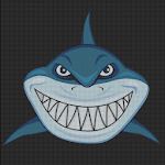 Angry Shark Color By Number Hungry Fish Pixel Art for PC