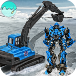Sand Excavator Crane Transforming Robot Games icon