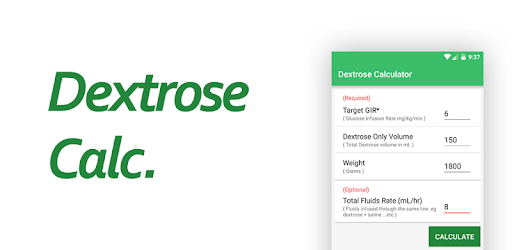 Dextrose Calc - GIR & Calories Calculator PC screenshot