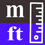 Meters to feet / m to ft converter icon