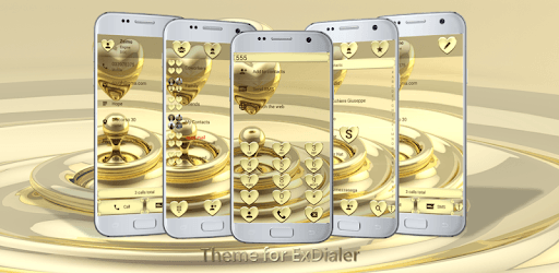 Dialer Hearts Gold Theme PC screenshot