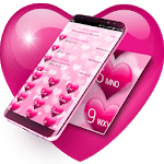 Pink Hearts Dialer Theme for PC