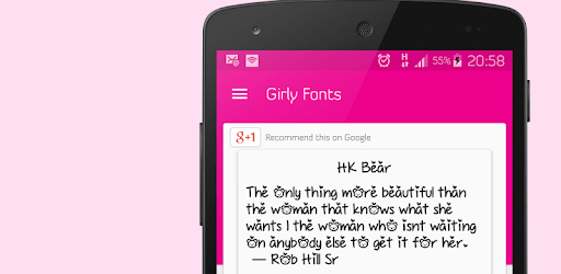 Girly Fonts for FlipFont - works on Samsung Galaxy PC screenshot