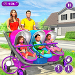 New Mother Baby Triplets Family Simulator icon