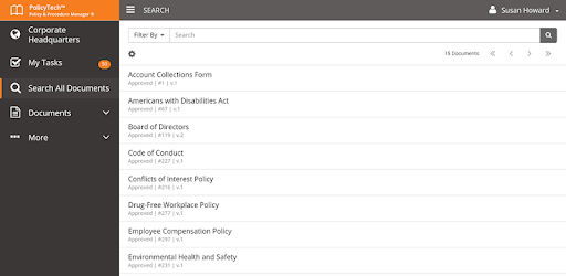 PolicyTech Mobile PC screenshot