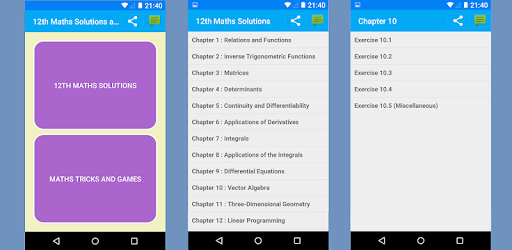Maths 12th Solutions for NCERT PC screenshot Maths 12th Solutions for NCERT PC screenshot