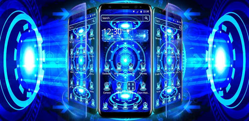 Neon Hologram Tech Theme PC screenshot
