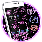 Neon Love Kitty Theme icon