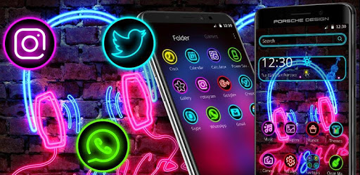Neon Music Light Theme PC screenshot