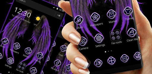 Neon Purple Wings Theme PC screenshot