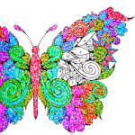 Butterfly Glitter Color by Number : Coloring Book icon