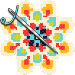 Adult Color by Number Book - Cross Stitch Mandala for PC