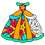 Girls Dress Color by Number: Fashion Coloring Book icon